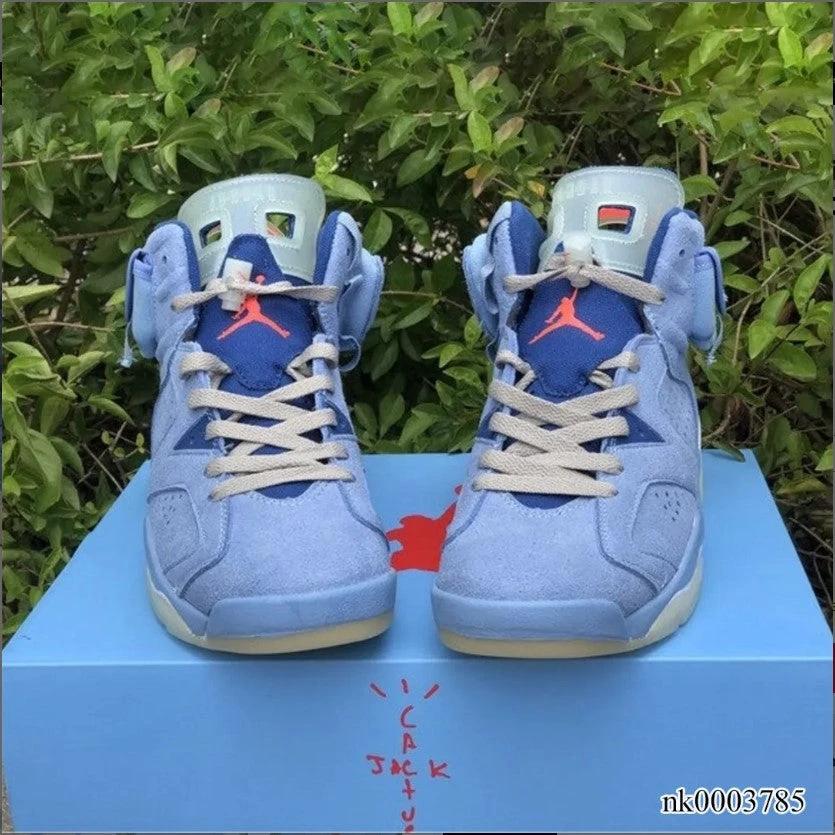 Air Jordan 6 x Travis Scott Houston Oilers Light Blue Shoes Sneakers by Air Jordan