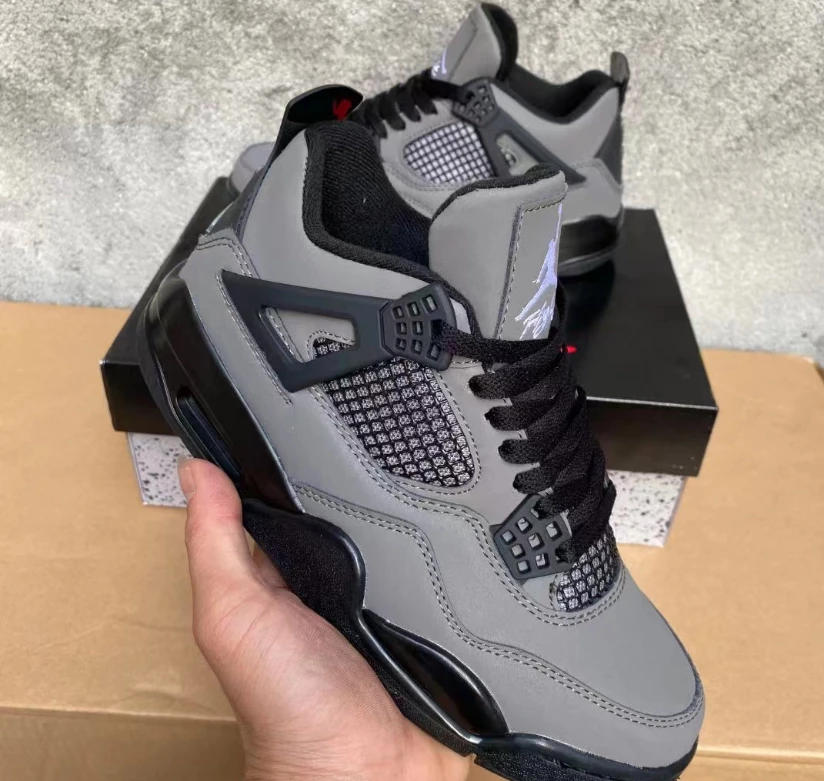 Travis Scott xAir Jordan 4 Dark Gray Black Shoes Sneakers by Air Jordan