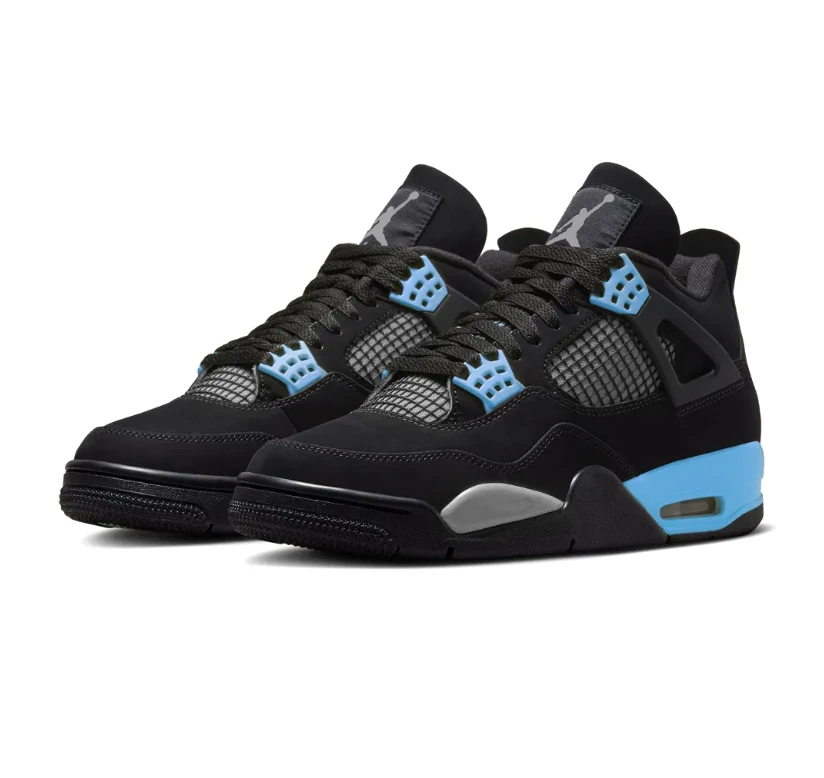 Air Jordan 4 Black UNC Shoes Sneakers by Air Jordan