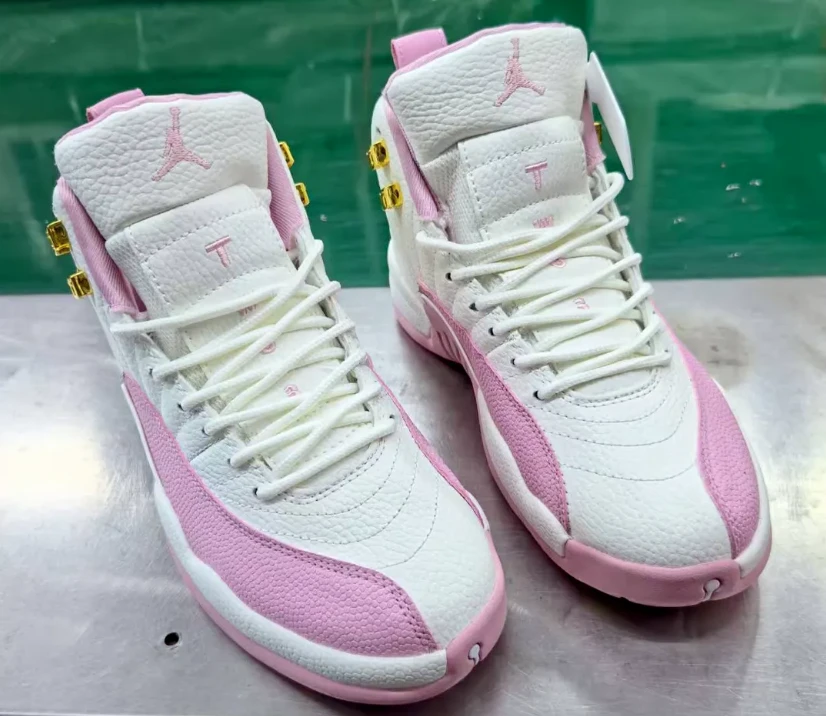 Air Jordan 12 White Pink Shoes Sneakers by Air Jordan