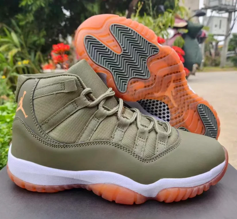 Air Jordan 11 Matte Olive Green Shoes Sneaker by Air Jordan