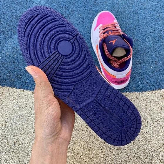 Air Jordan 1 Low Pink Blue Orange Flannel by Air Jordan