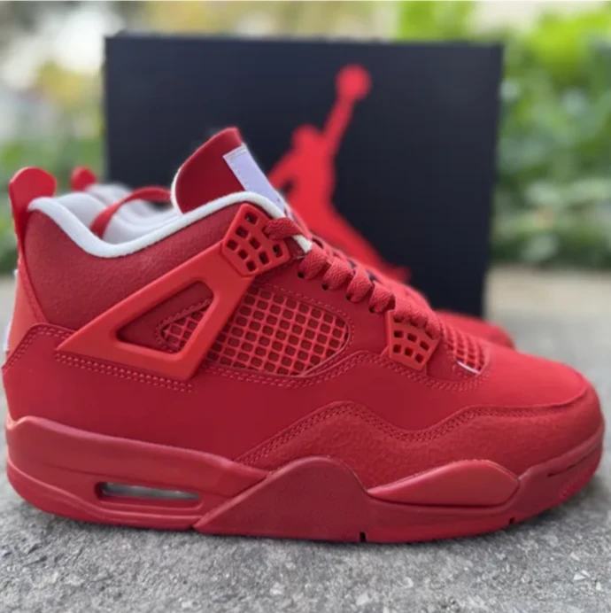 Air Jordan 4 Triple Red Shoes Sneakers by Air Jordan