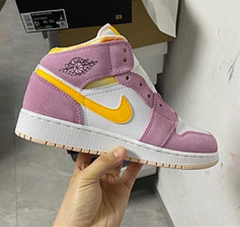 Air Jordan 1 Mid SE White Pink Yellow by Air Jordan