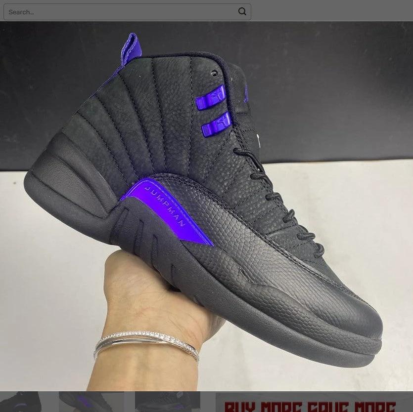 Air Jordan 12 Retro Black Dark Concord Shoes Sneakers by Air Jordan