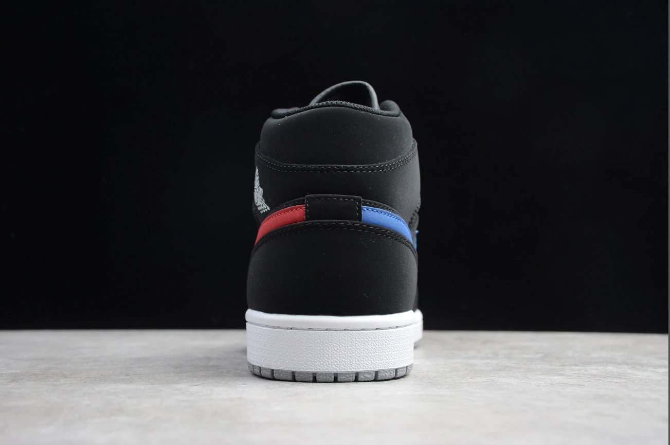 Air Jordan 1 Retro Mid 'Multi Color Swoosh Black' by Air Jordan