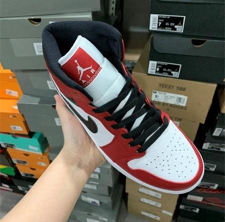 Air Jordan 1 Mid White Red Black Hook by Air Jordan