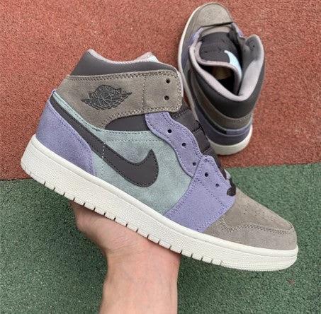 Air Jordan 1 Mid Gray Purple Brown by Air Jordan