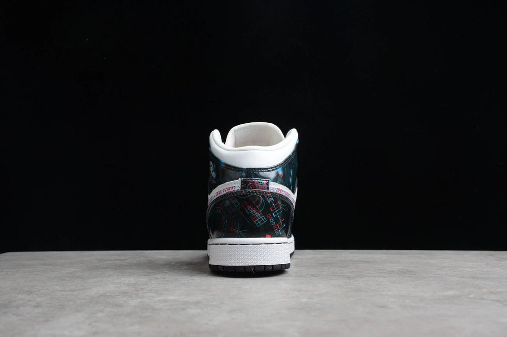 Air Jordan 1 Mid White Black Teal Tint by Air Jordan