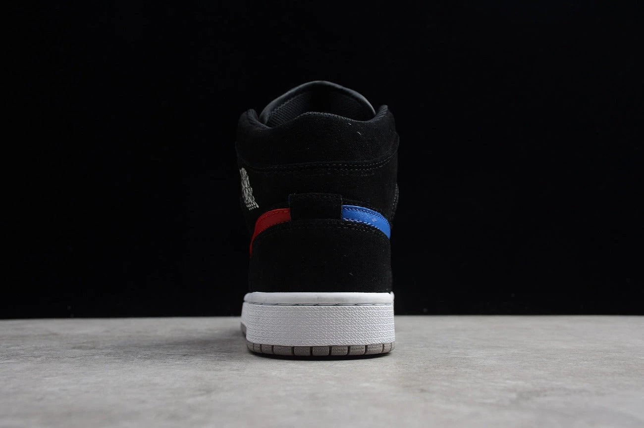 Air Jordan 1 Mid Swoosh Black Red by Air Jordan
