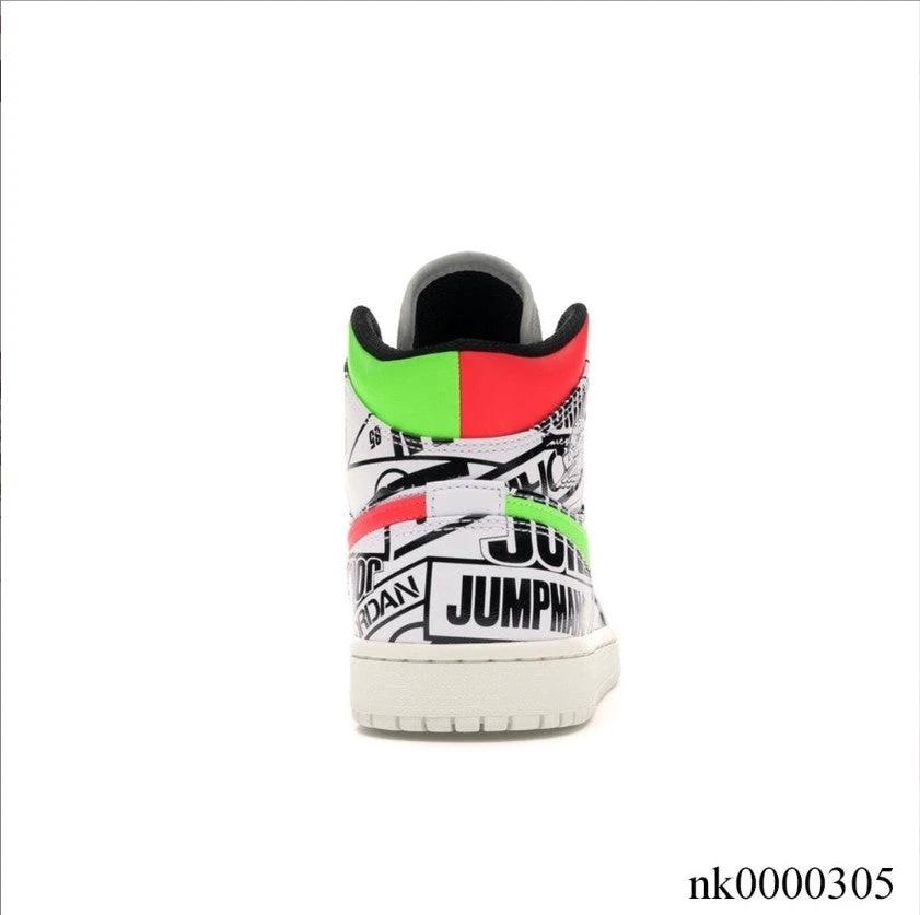 Air Jordan 1 Mid All Over Logos Shoes Sneakers by Air Jordan