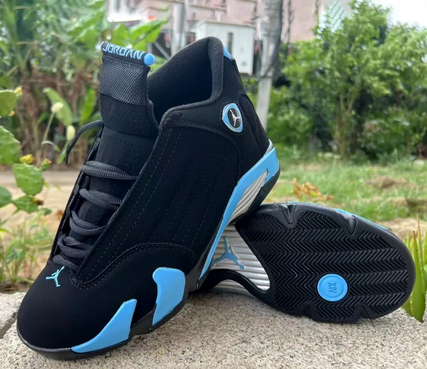 Air Jordan 14 Black University Blue Shoes Sneakers by Air Jordan