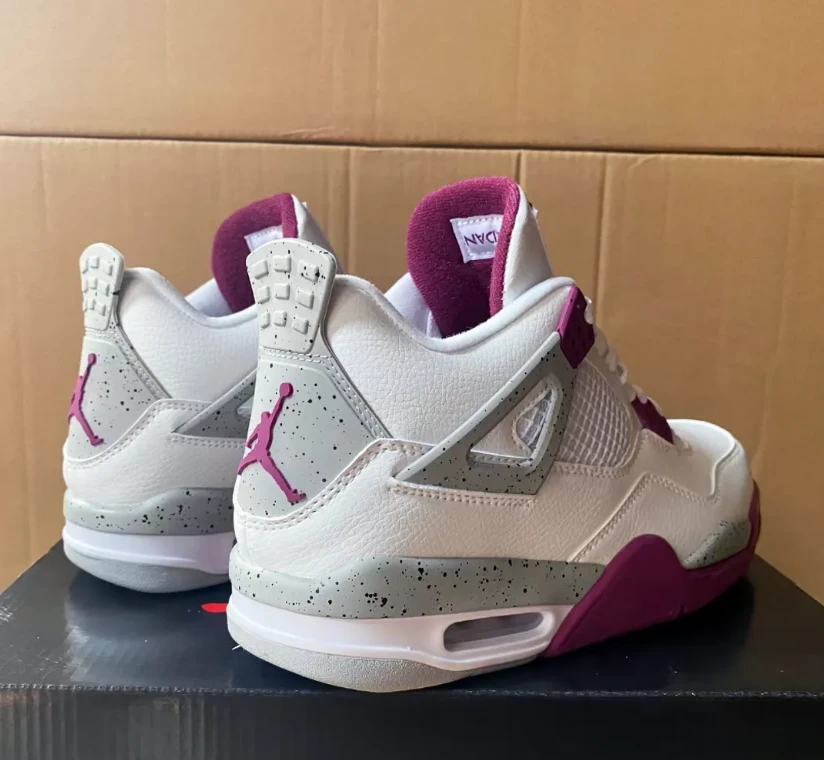 Air Jordan 4 White Purple Cement Shoes Sneakers by Air Jordan