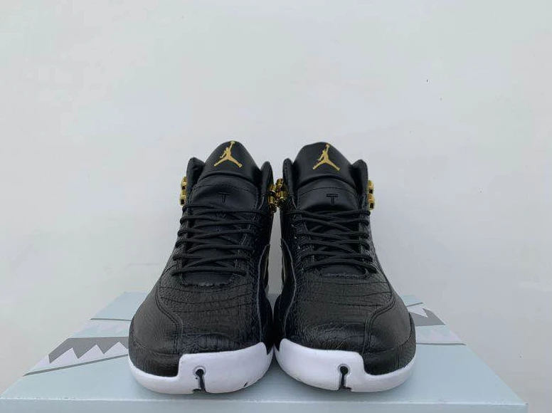 Air Jordan 12 Fish Snake Pattern Black Gold by Air Jordan