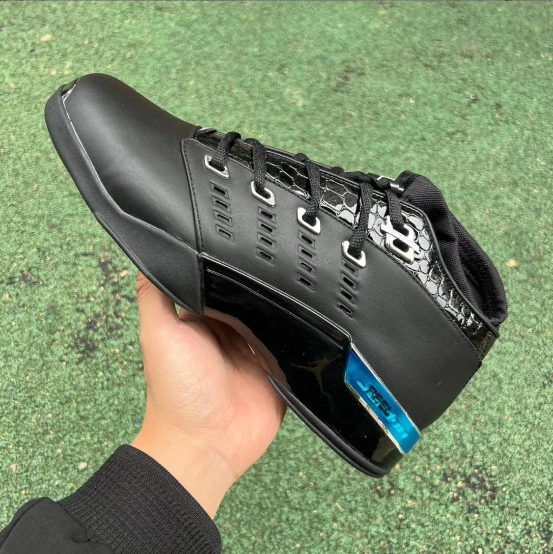 Air Jordan 17 Low Black Patent Shoes Sneakers by Air Jordan