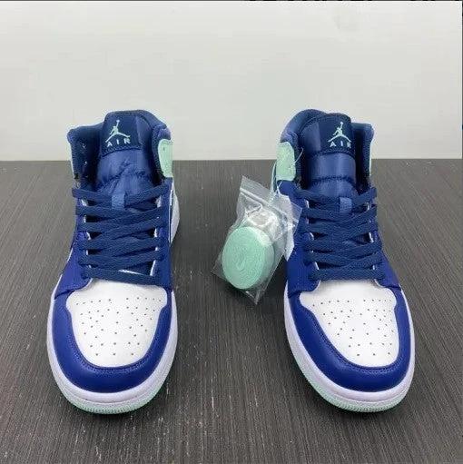 Air Jordan 1 Mid Blue Mint Shoes Sneakers by Air Jordan