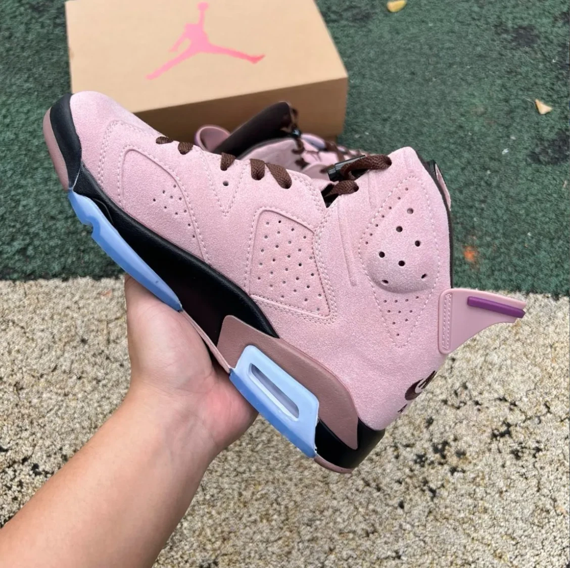 A Ma Maniere x Air Jordan 6 SP Black Smokey Mauve Shoes Sneaker by Air Jordan