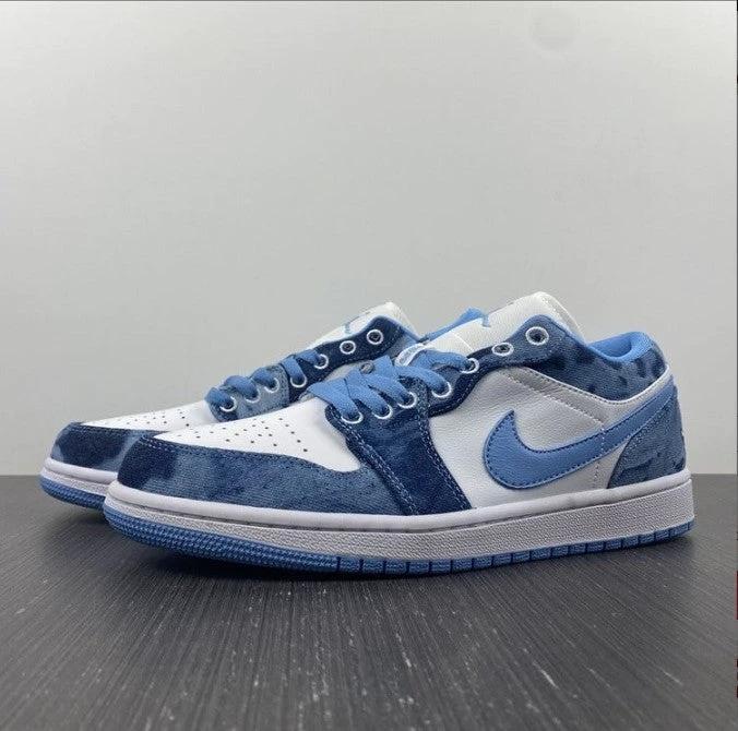 Air Jordan 1 Low Washed Denim Shoes Sneakers by Air Jordan