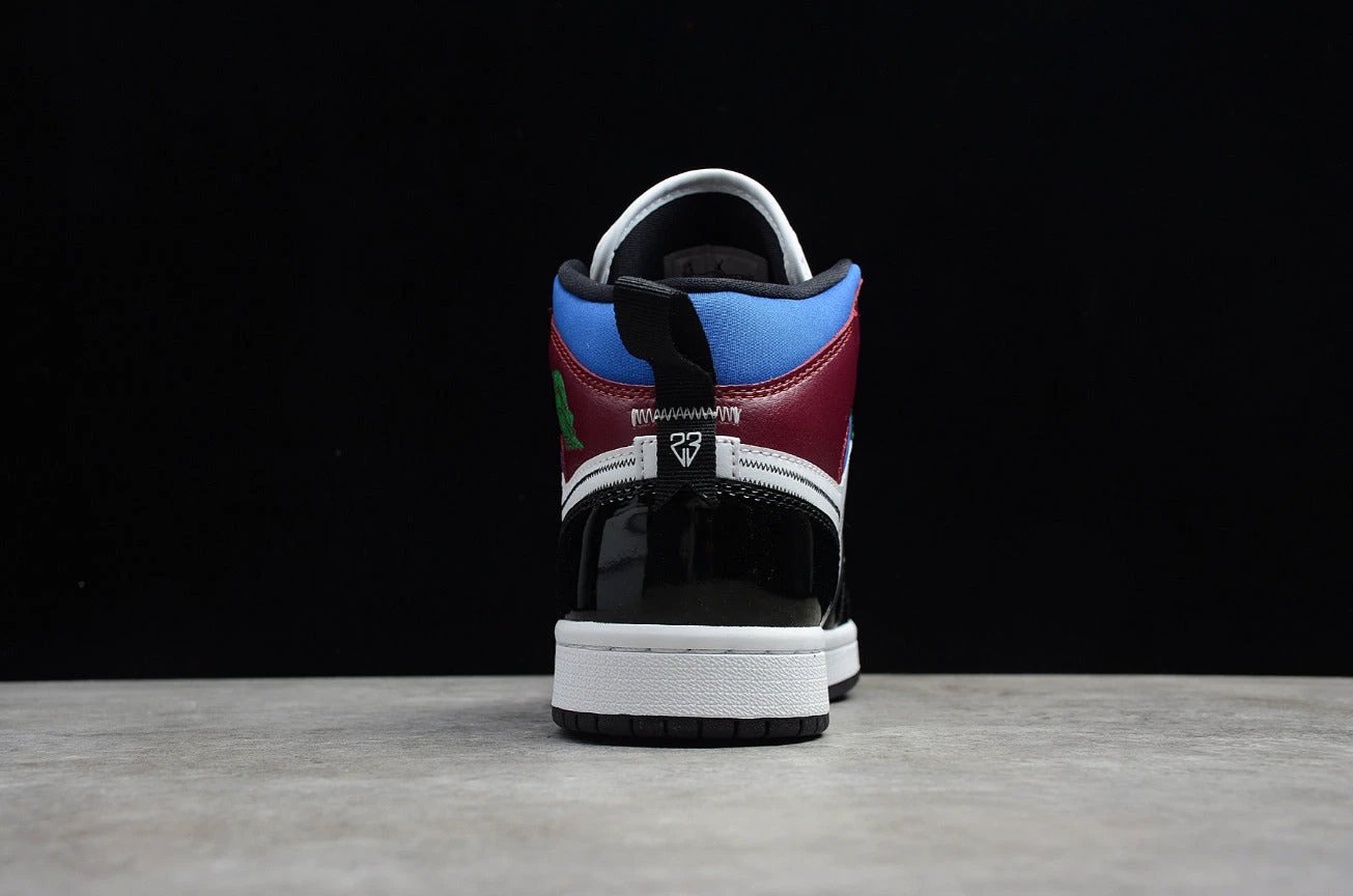 Air Jordan 1 Mid Black White Multi-Color by Air Jordan