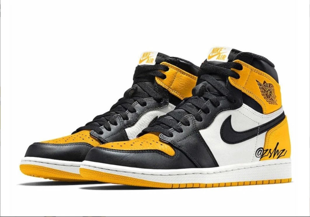 Air Jordan 1 Taxi Yellow Toe Shoes Sneakers by Air Jordan