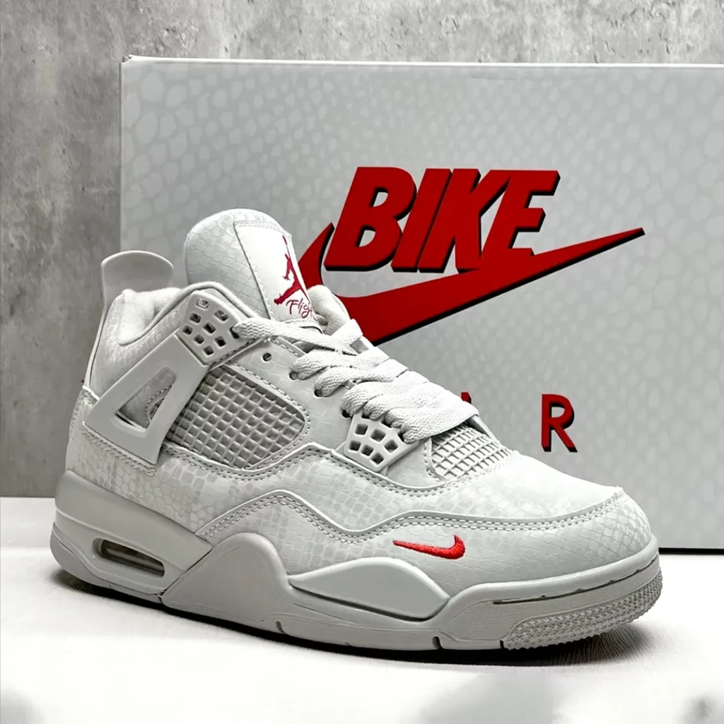 Nigel Sylvester x Air Jordan 4 White Grey Mamba Shoes Sneakers by Air Jordan
