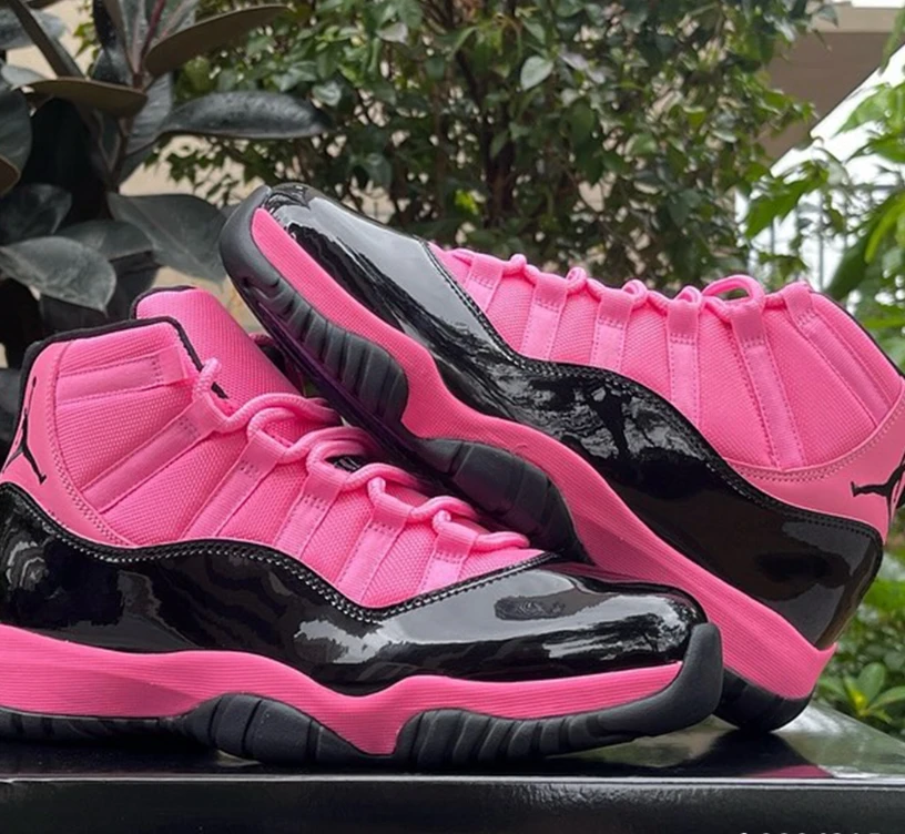 Air Jordan 11 Black Pink Shoes Sneakers by Air Jordan