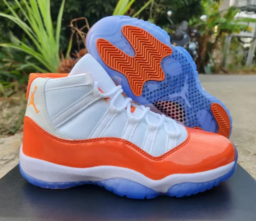 Air Jordan 11 White Orange Shoes Sneakers by Air Jordan