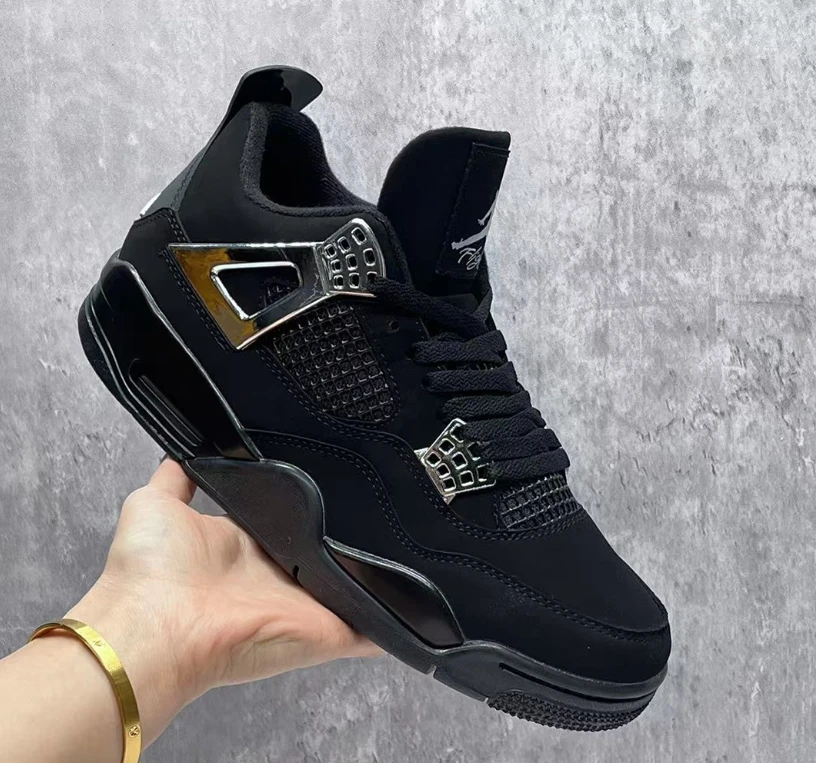 Air Jordan 4 Black Chrome Shoes Sneakers by Air Jordan
