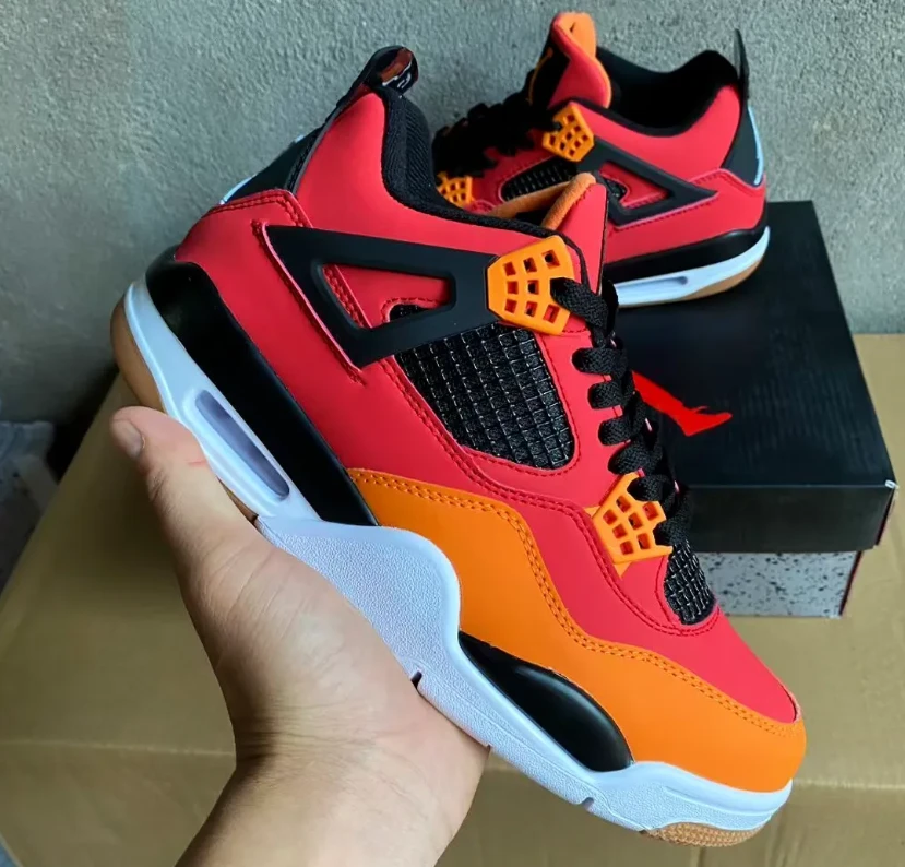 Air Jordan 4 Fire Red Starfish Shoes Sneakers by Air Jordan