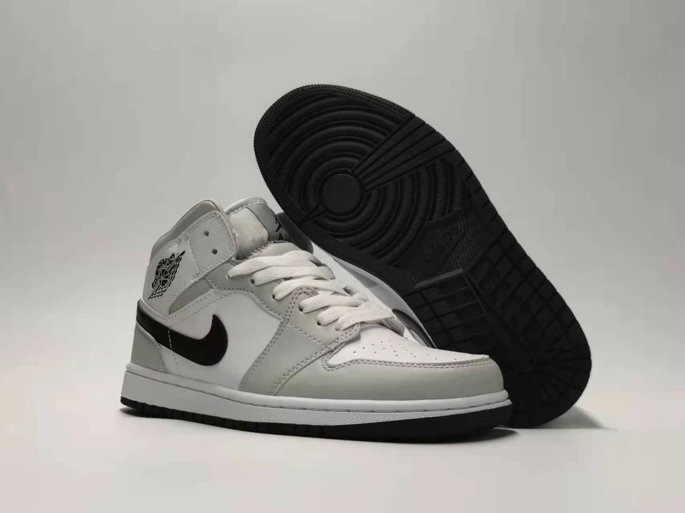 Air Jordan 1 Mid Grey Fog White Black by Air Jordan