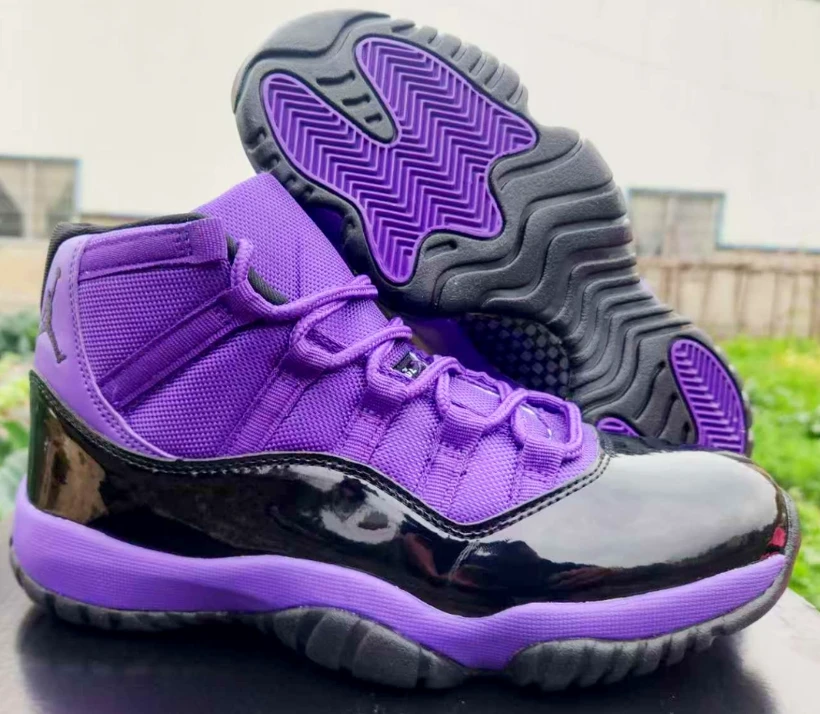 Air Jordan 11 Black Purple Shoes Sneakers by Air Jordan