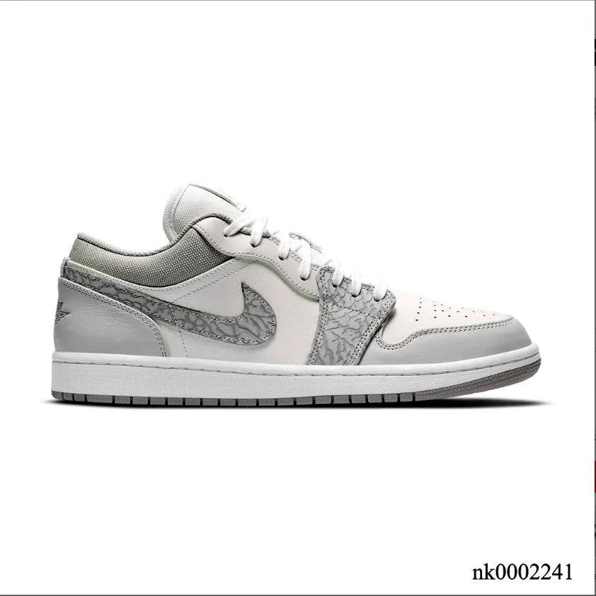 Air Jordan 1 Low PRM Grey Elephant Print Shoes Sneakers by Air Jordan