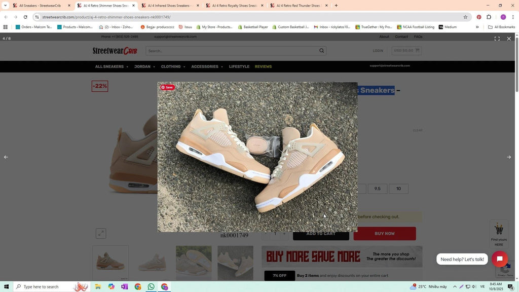 Air Jordan 4 Retro Shimmer Shoes Sneakers by Air Jordan