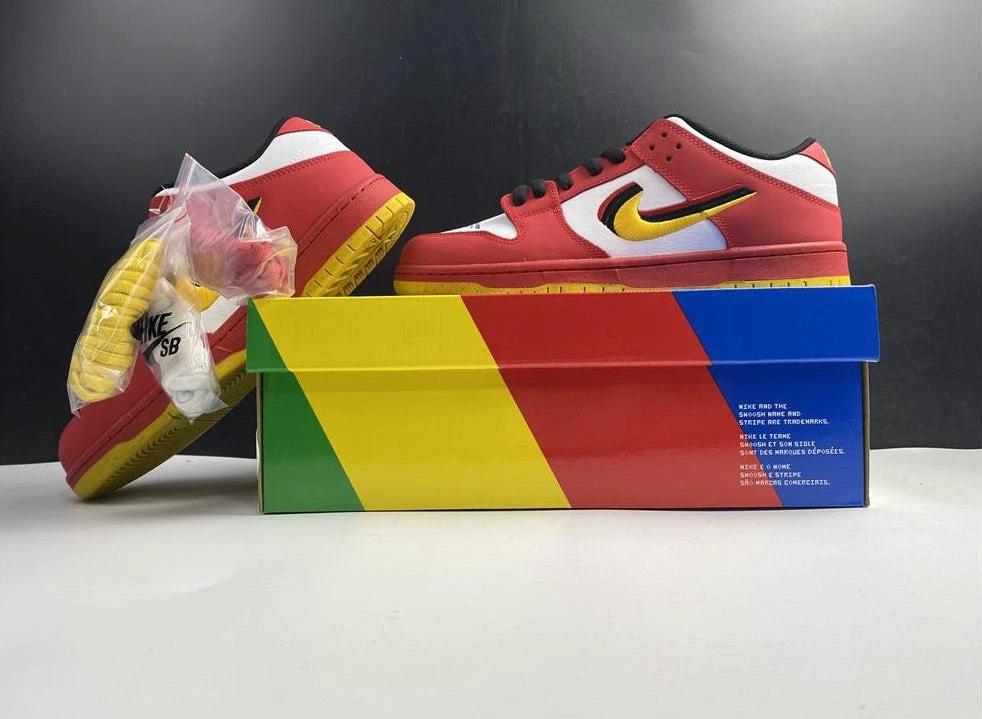 SB Dunk Low White Red Yellow Shoes Sneakers by Air Jordan