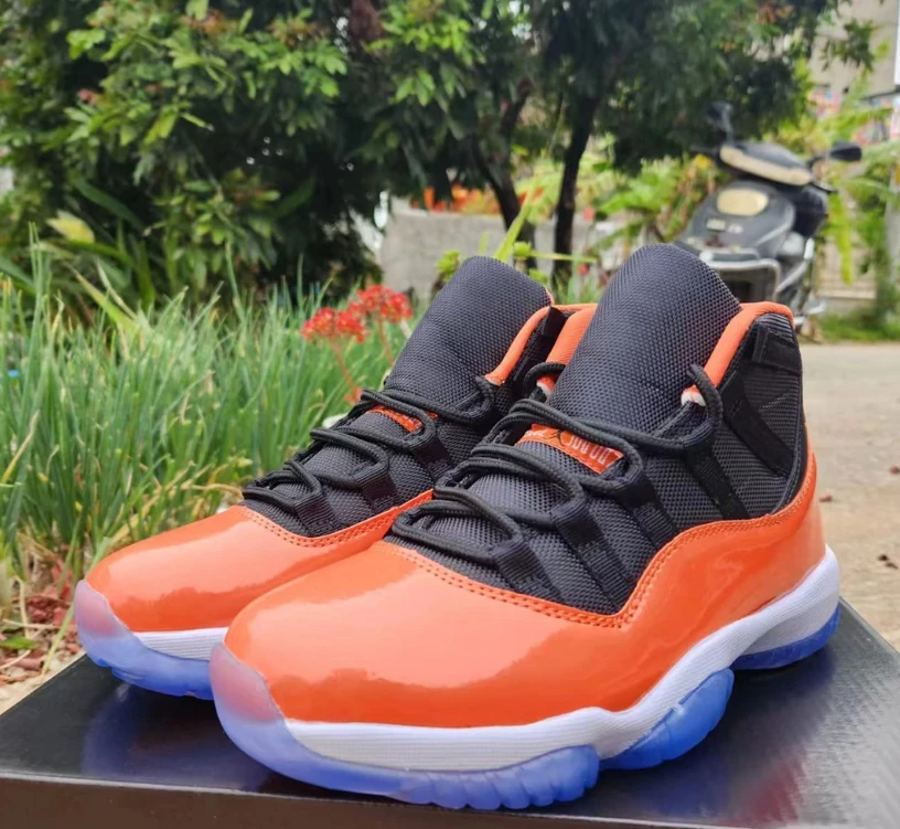 Air Jordan 11 Orange Black Shoes Sneakers by Air Jordan