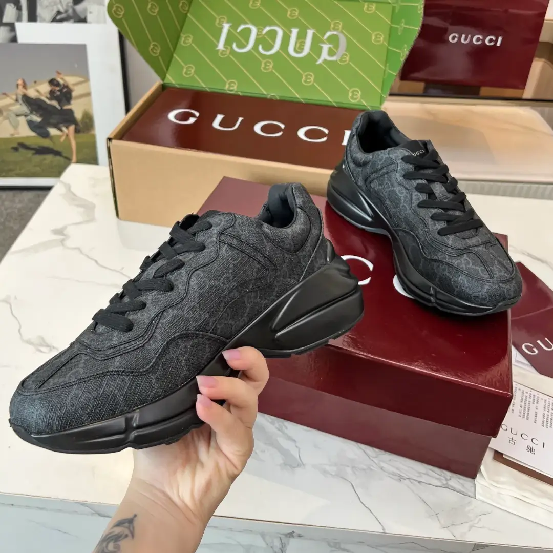 GG Rhyton Canvas ‘Black’ Shoes Sneakers by Air Jordan