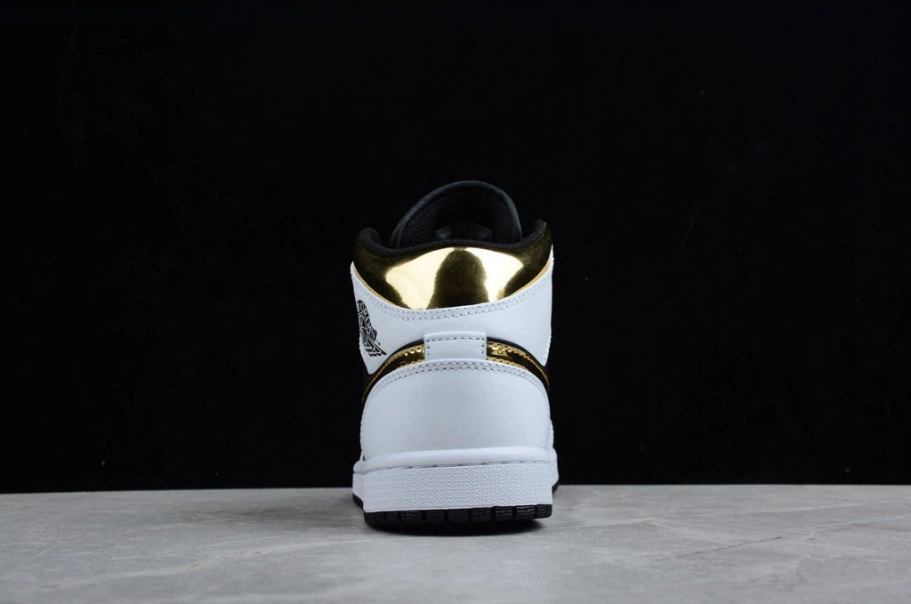 Air Jordan 1 Mid Patent Black White Gold by Air Jordan