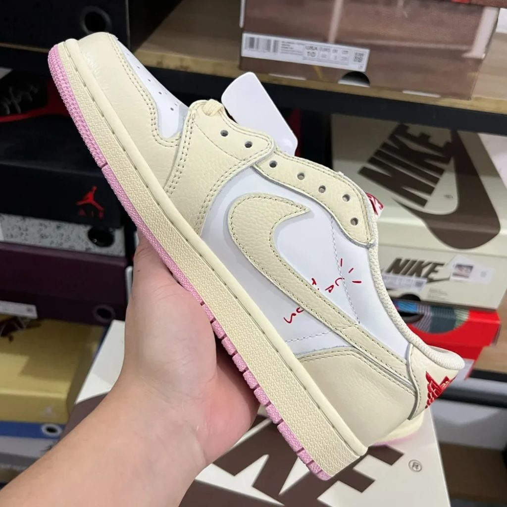 Travis Scott x Air Jordan 1 Low OG Sail Shy Pink Shoes Sneakers by Air Jordan