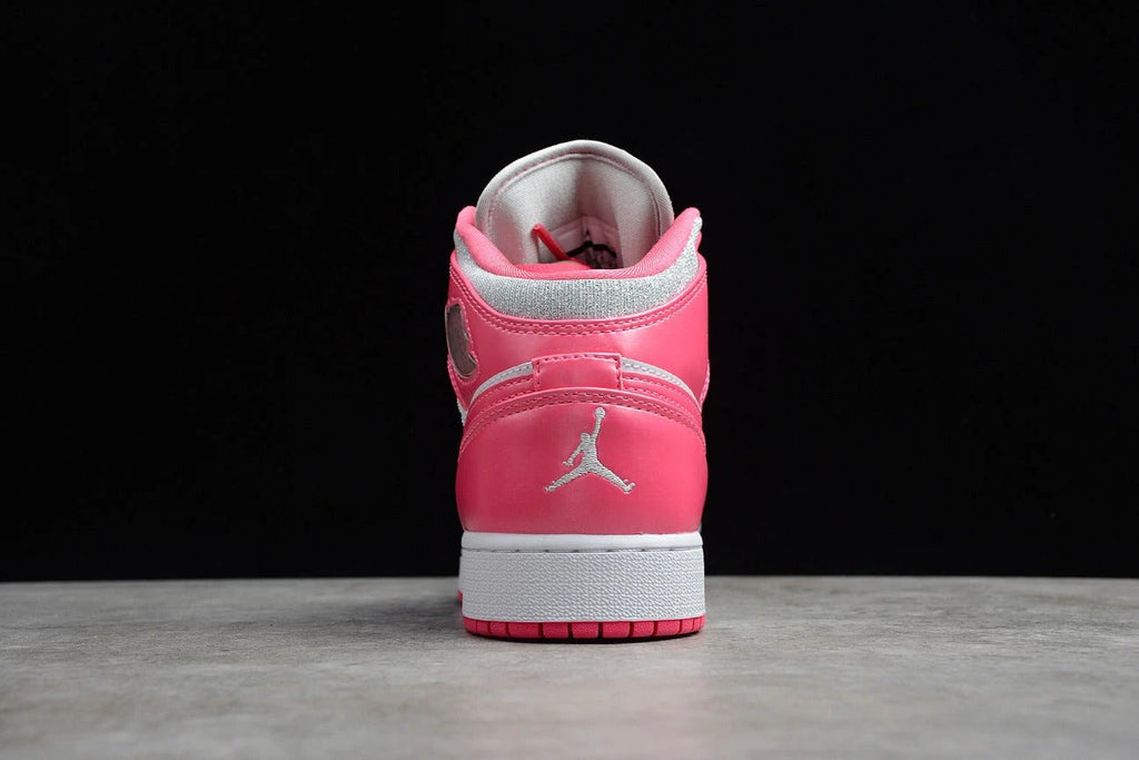 Air Jordan 1 Mid GS White Pink Silver by Air Jordan