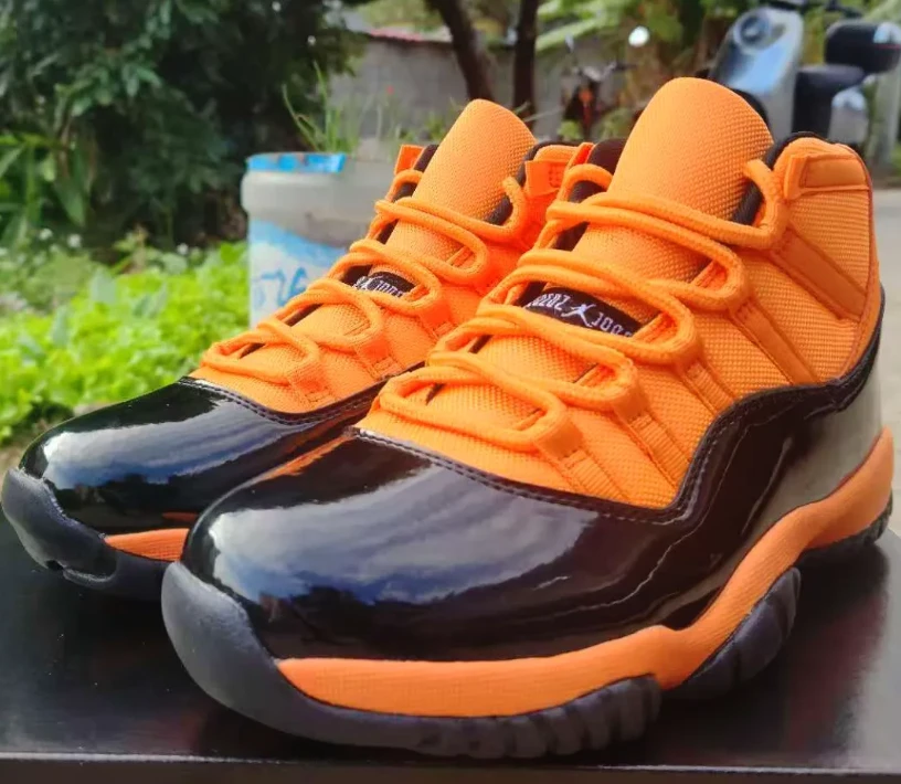 Air Jordan 11 Black Orange Shoes Sneakers by Air Jordan