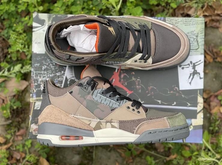 Air Jordan 3 Retro Patchwork Camo Shoes Sneakers by Air Jordan