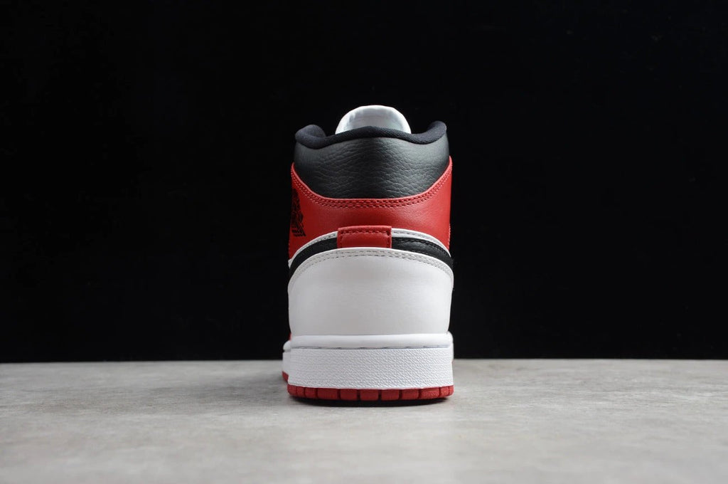 Air Jordan 1 Mid Black And White Red by Air Jordan