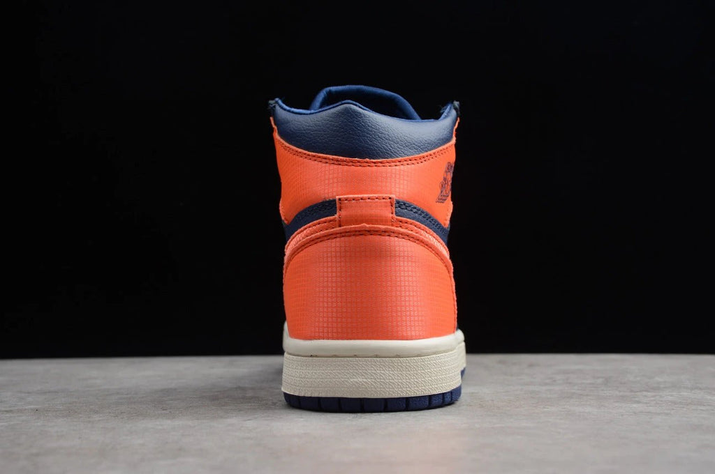 Air Jordan 1 Mid Blue Avoid Turf Orange Sail by Air Jordan