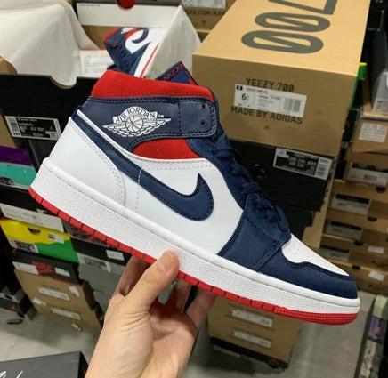 Air Jordan 1 Mid American Blue Red White by Air Jordan