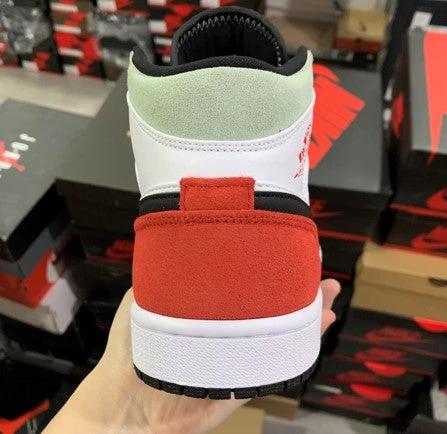 Air Jordan 1 Mid Black And White Red by Air Jordan