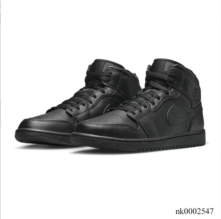 Air Jordan 1 Mid Triple Black Shoes Sneakers by Air Jordan