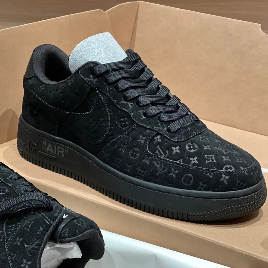 LV x Air Force 1 Virgil Abloh Black Shoes Sneakers by Air Jordan