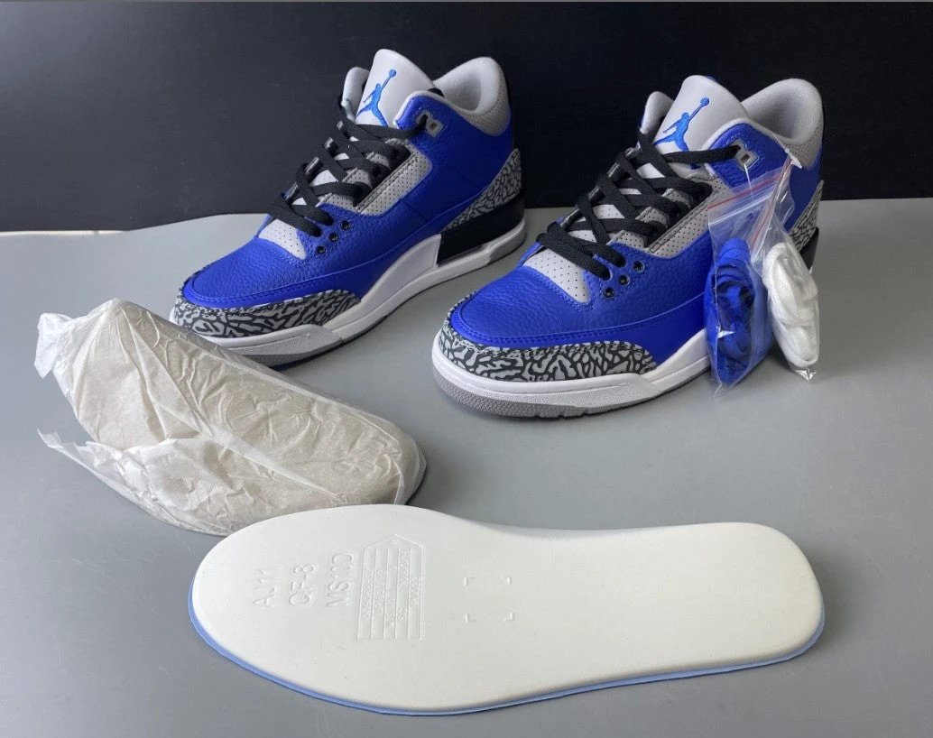 Air Jordan Jordan 3 Retro Varsity Royal Cement Shoes Sneakers by Air Jordan