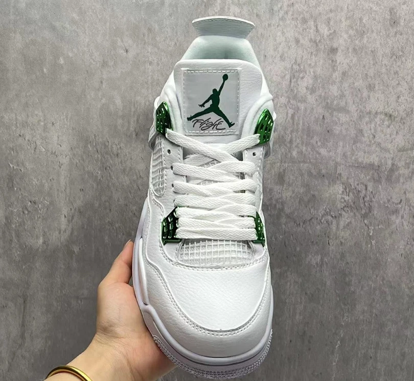 Air Jordan 4 Metallic Green Shoes Sneakers by Air Jordan