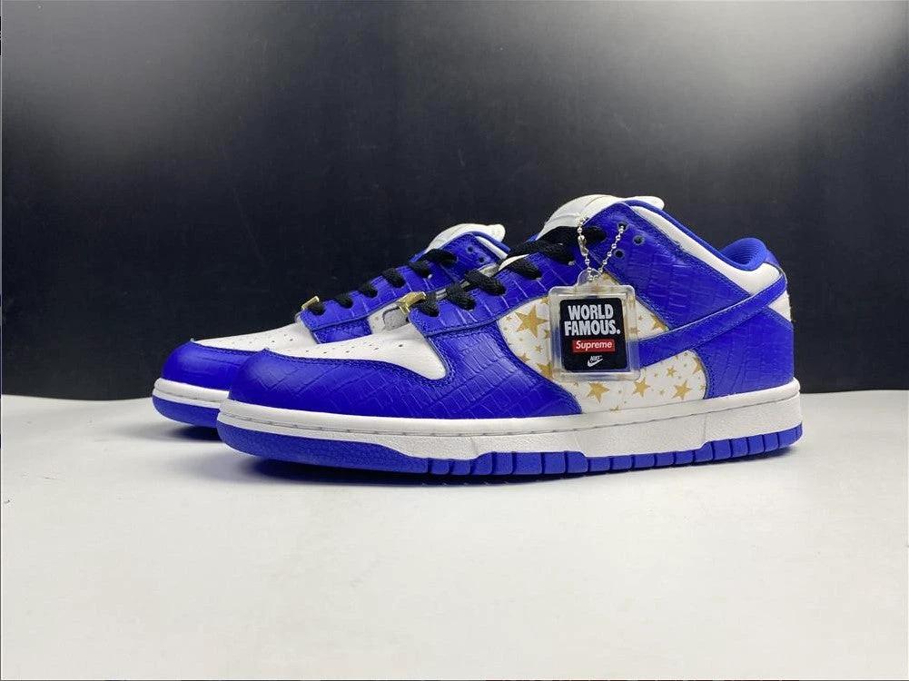 SB Dunk Low White Blue x Supreme Shoes Sneakers by Air Jordan
